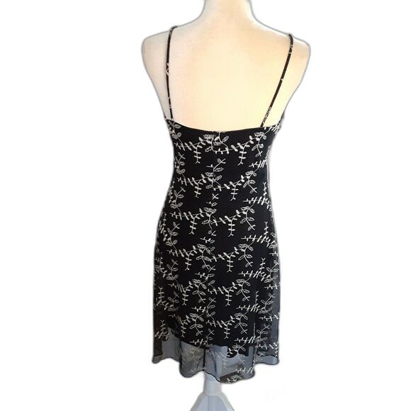 Taboo black embroidered lace ribbon dress XS fully lined party sundress - Picture 4 of 4